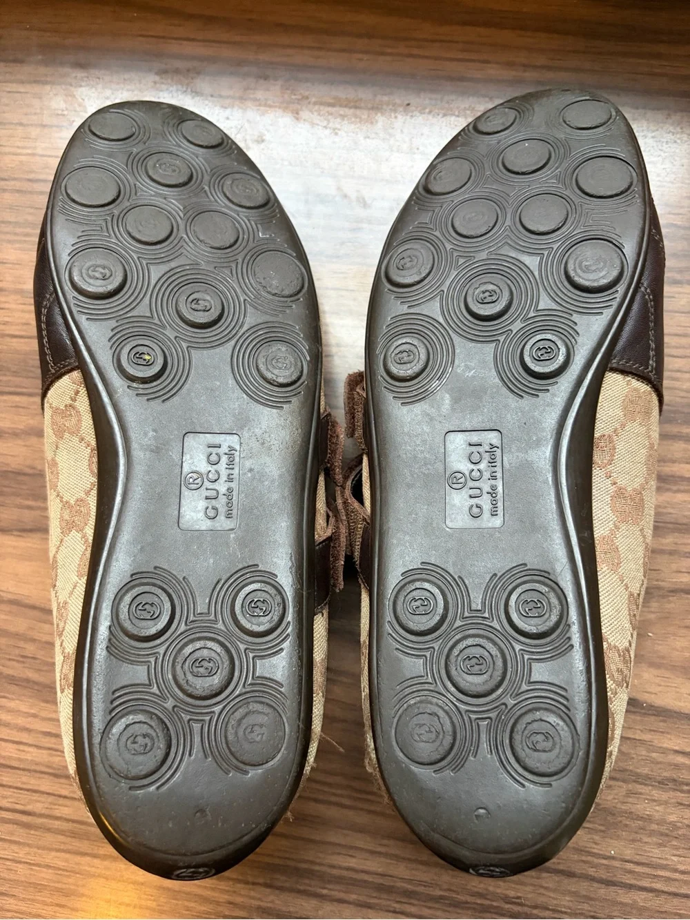 Gucci Brown Leather & GG Canvas Velcro Men's Sneakers